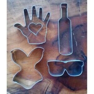 Metal Cookie Cutters Set Of 4 Baking Kitchen Resin Crafting Sunglasses Hand NEW